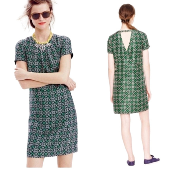 J. Crew 100% Silk Lattice Work Dress Size 2 - Picture 1 of 8